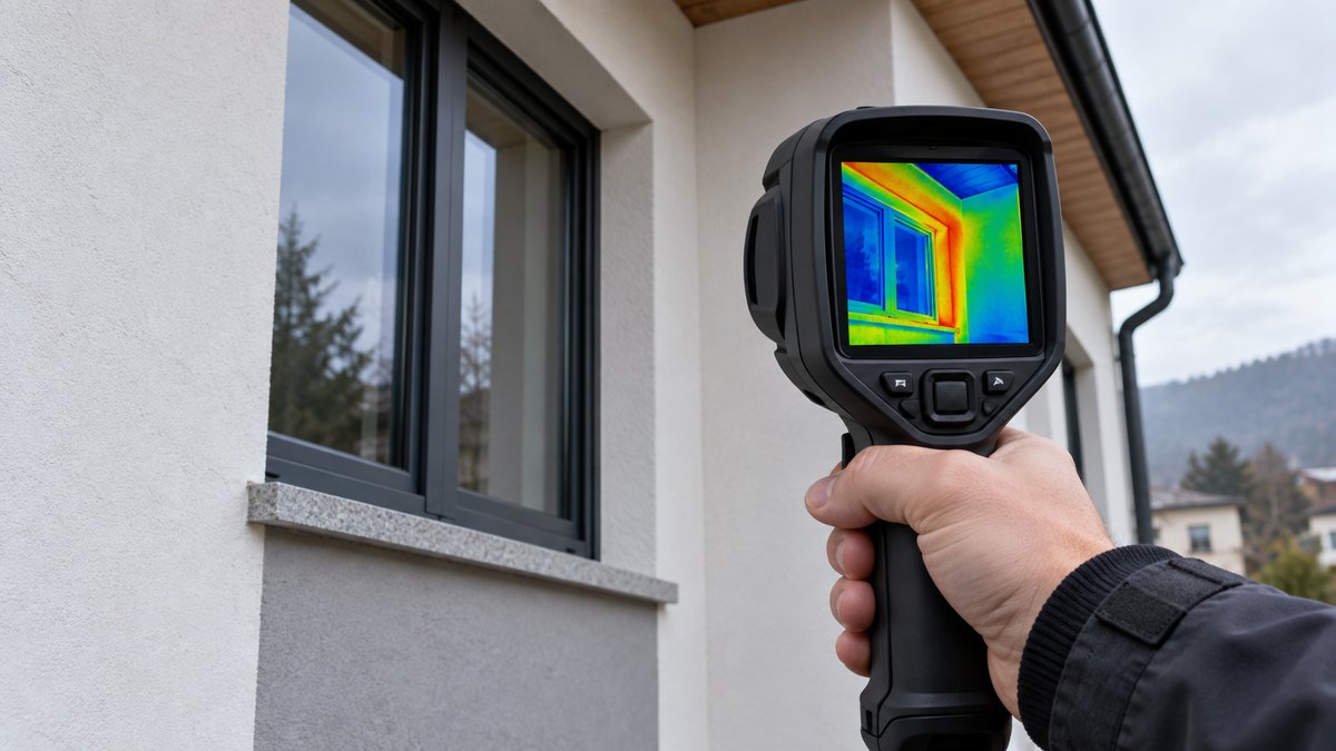 Immagine illustrativa: Termocamera utilizzata per osservare una facciata e una finestra